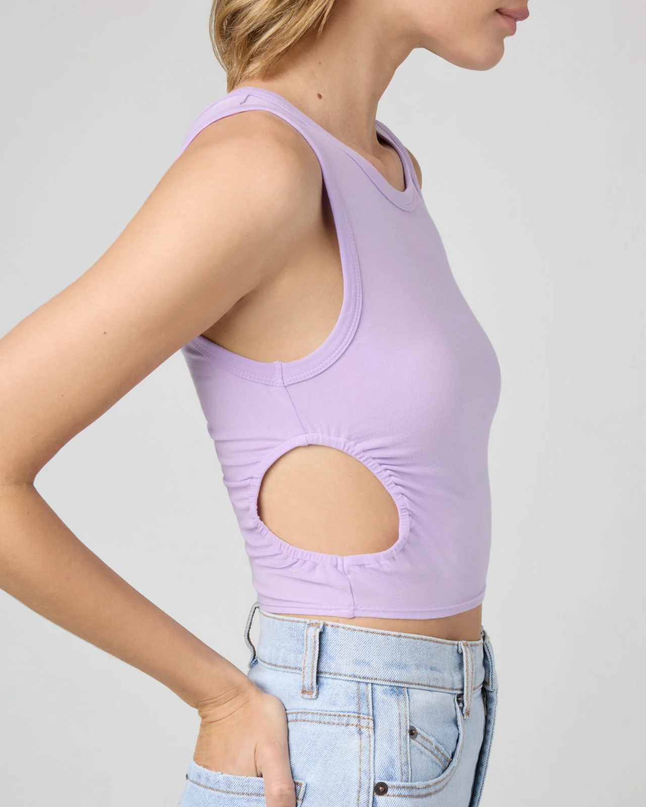 Cotton Modal Ruched Tank - Image 7