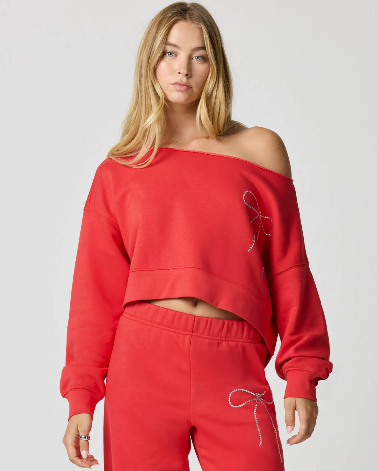 Cozy Crush Bedazzled Off-Shoulder Pullover - Image 13