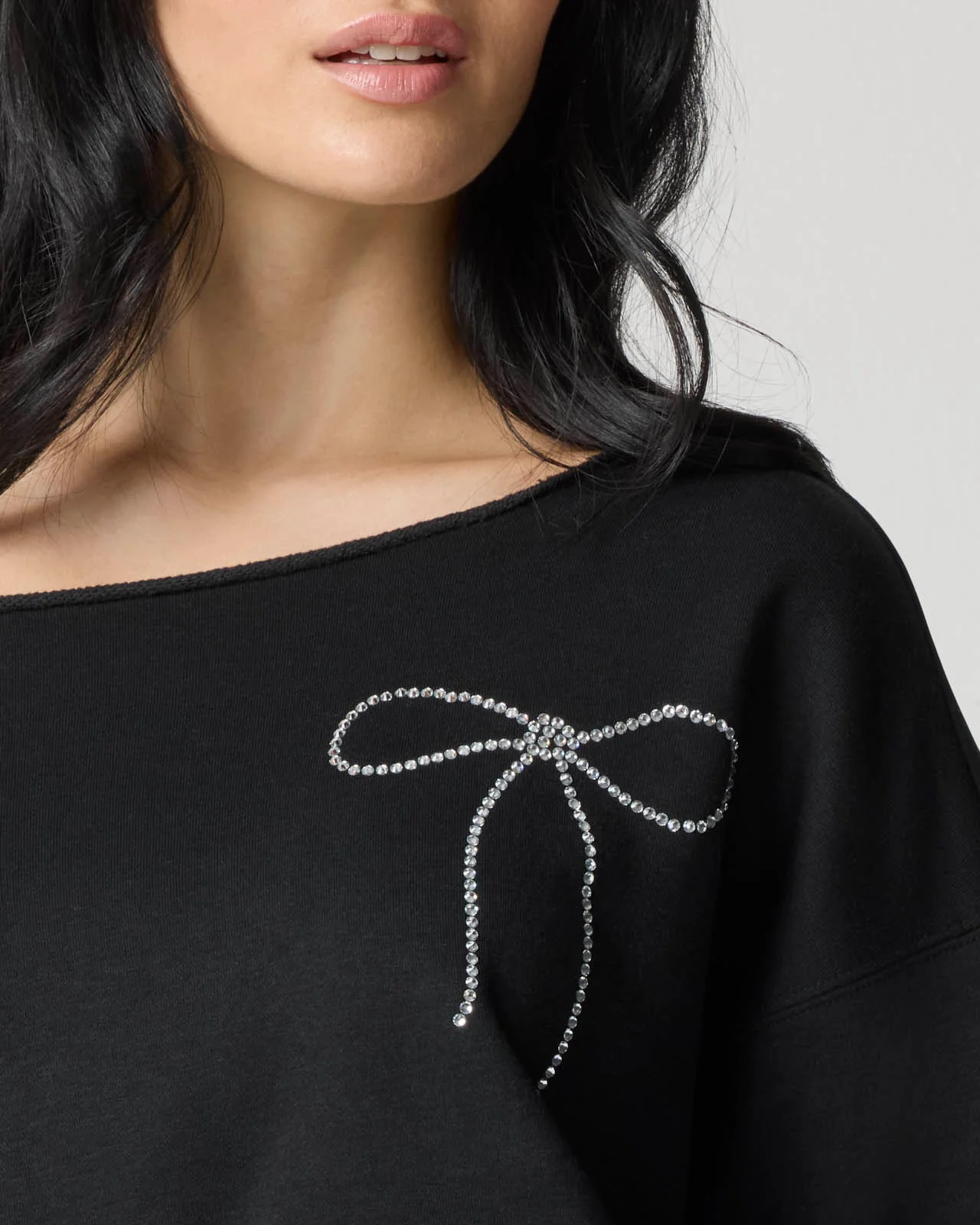 Cozy Crush Bedazzled Off-Shoulder Pullover - Image 9