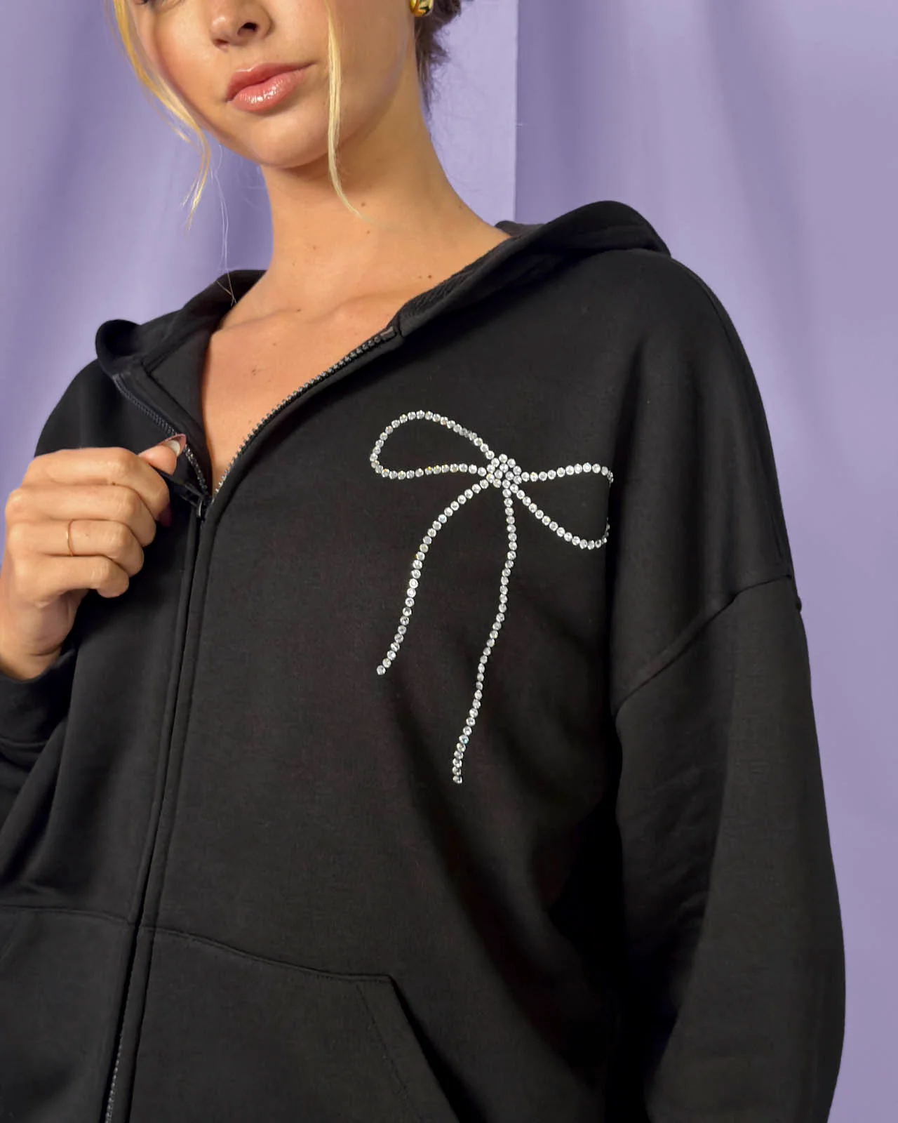 Cozy Crush Bedazzled Oversized Zip Hoodie - Image 13