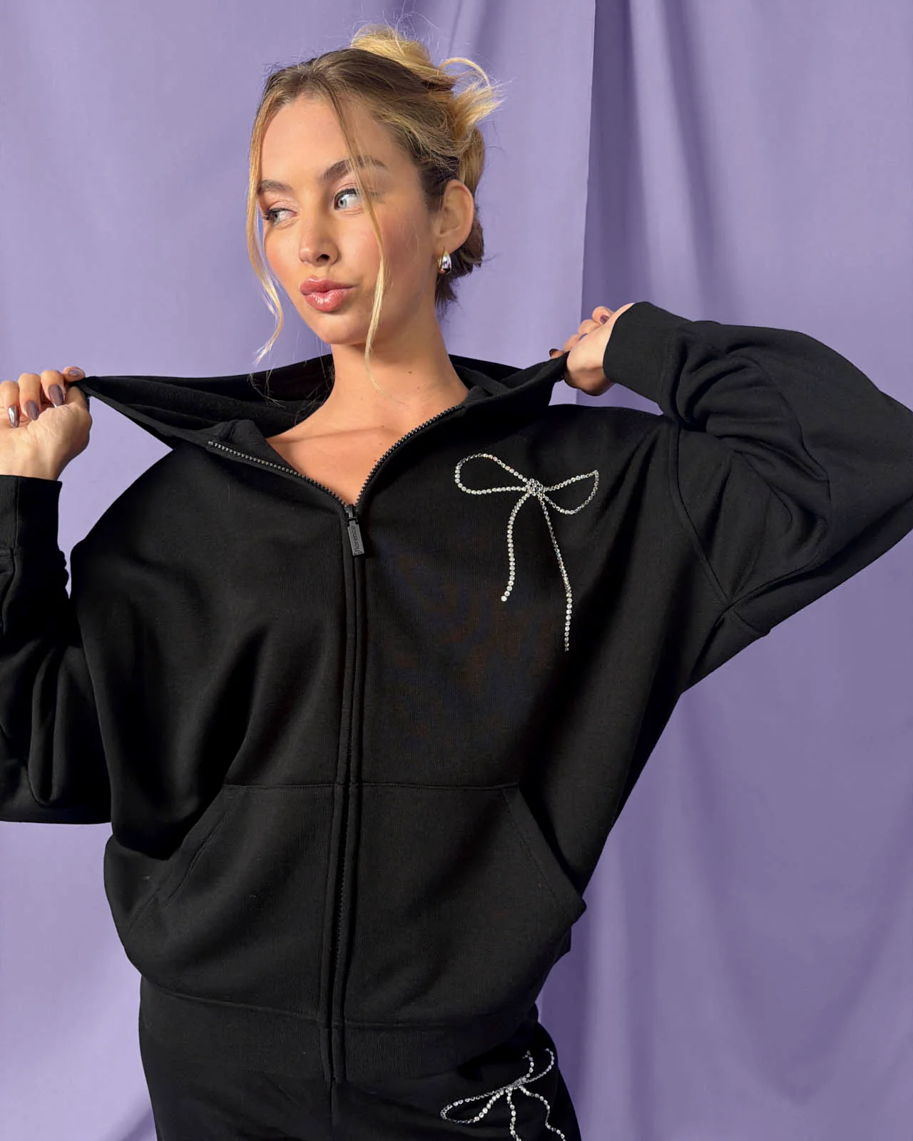 Cozy Crush Bedazzled Oversized Zip Hoodie - Image 8