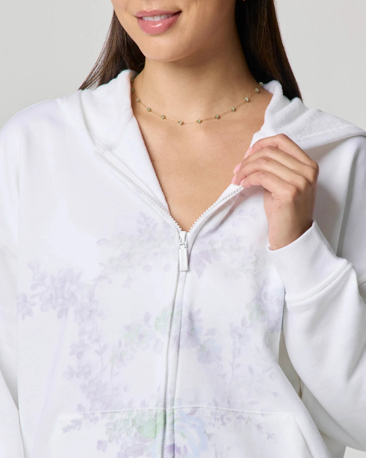 Cozy Crush Oversized Floral Zip Hoodie - Image 6