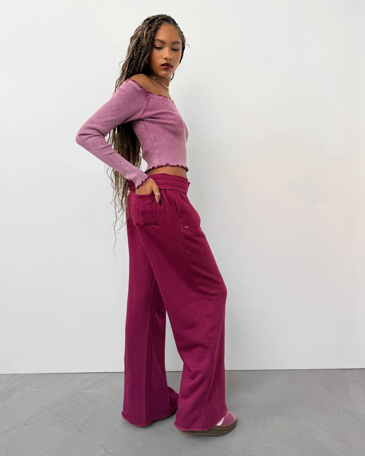 Cozy Crush Raw Hem Wide Leg Pant - Image 9