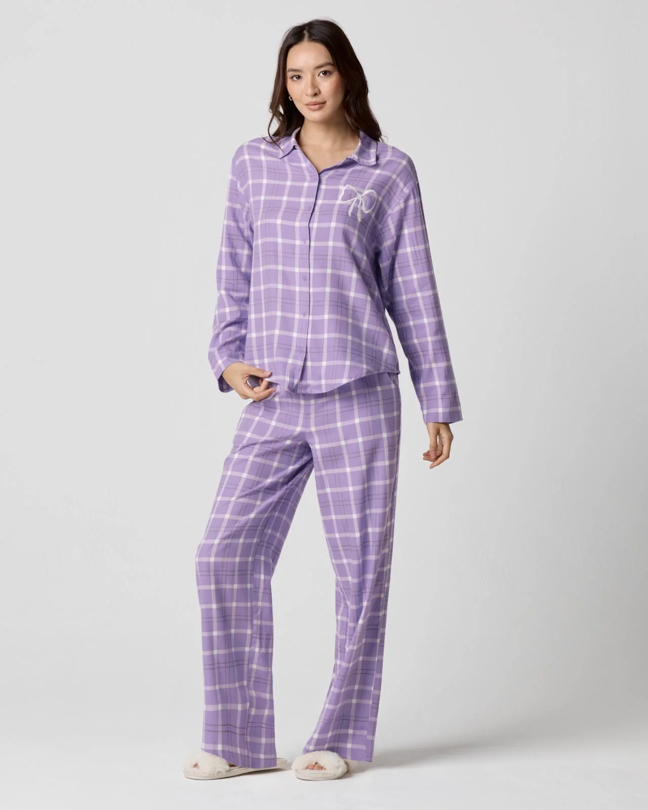Cozy Flannel Bow Sleep Pant - Image 14