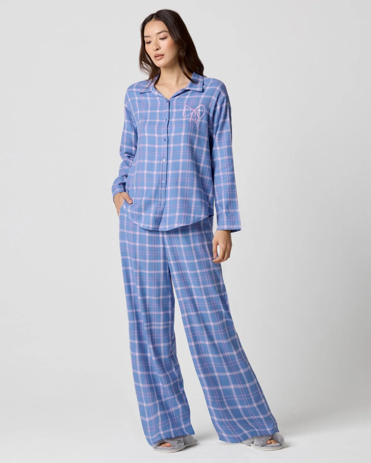 Cozy Flannel Bow Sleep Pant - Image 21
