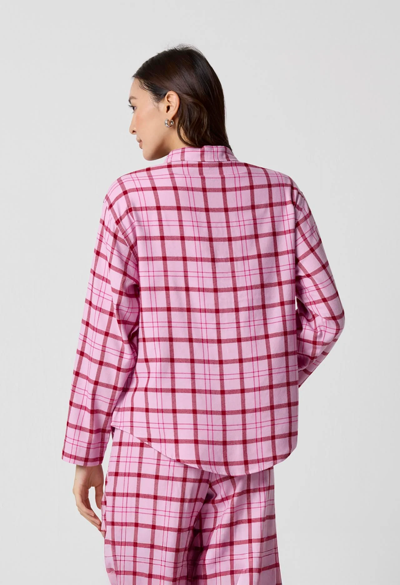 Cozy Flannel Bow Sleep Shirt - Image 4