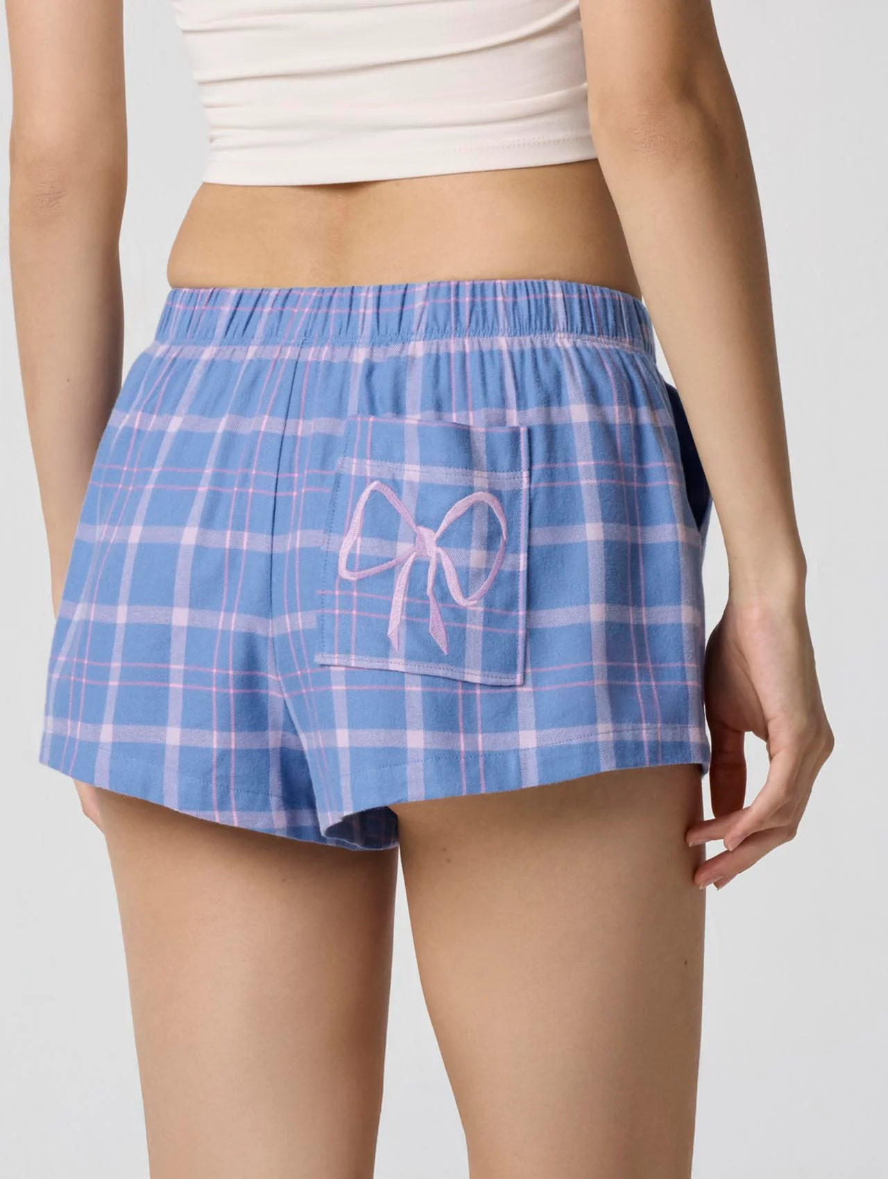 Cozy Flannel Bow Sleep Shortie - Image 14