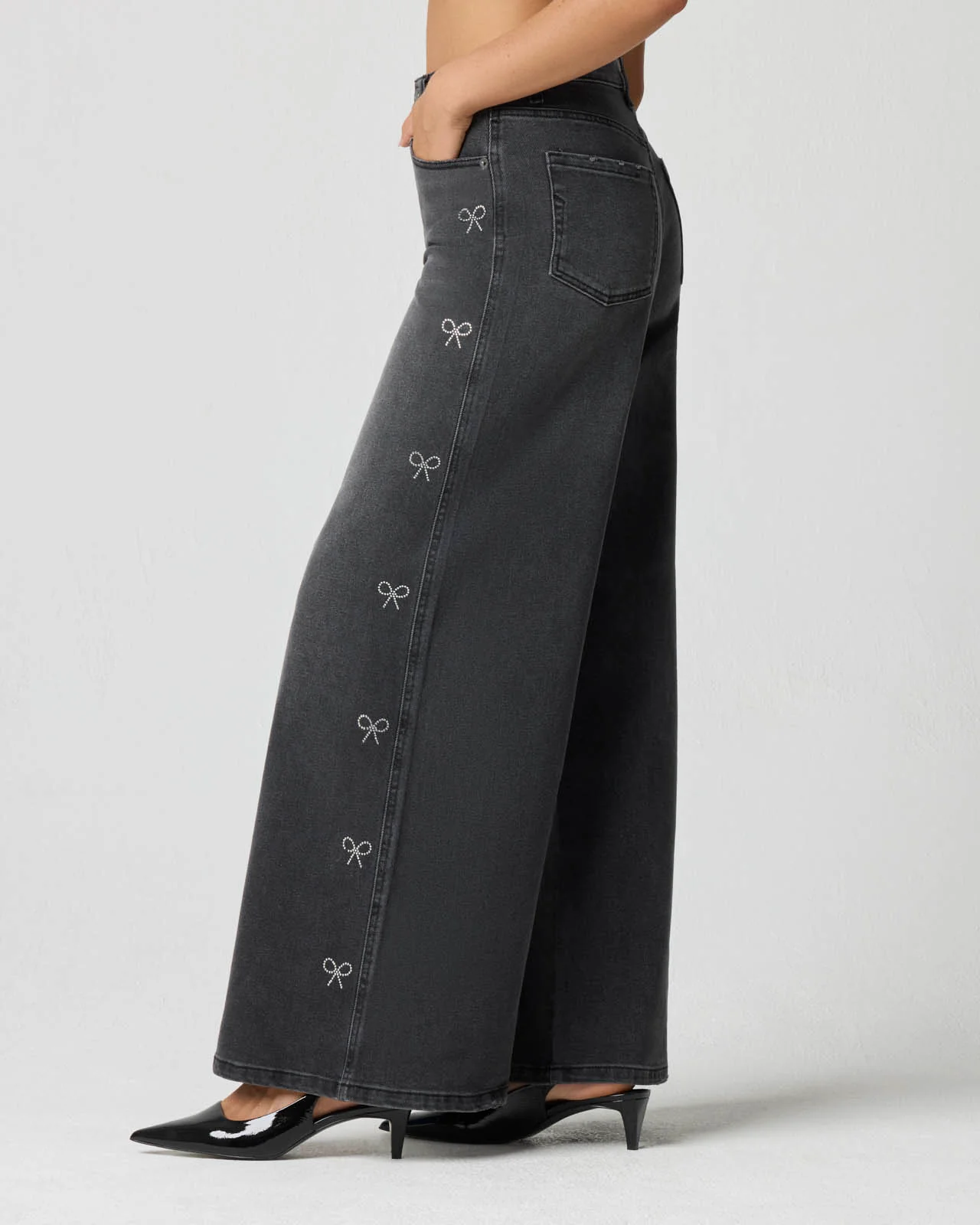 Crystal Bow Wide Leg Jean - Image 3