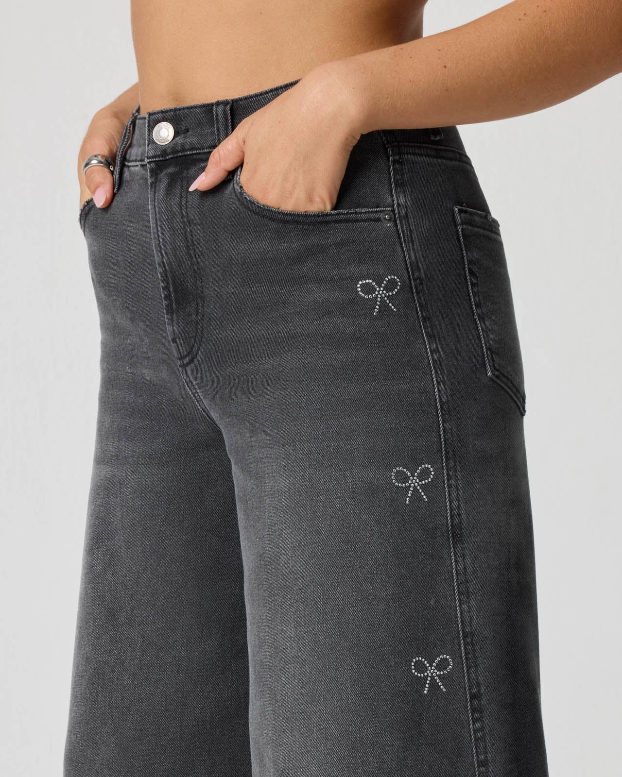 Crystal Bow Wide Leg Jean - Image 7