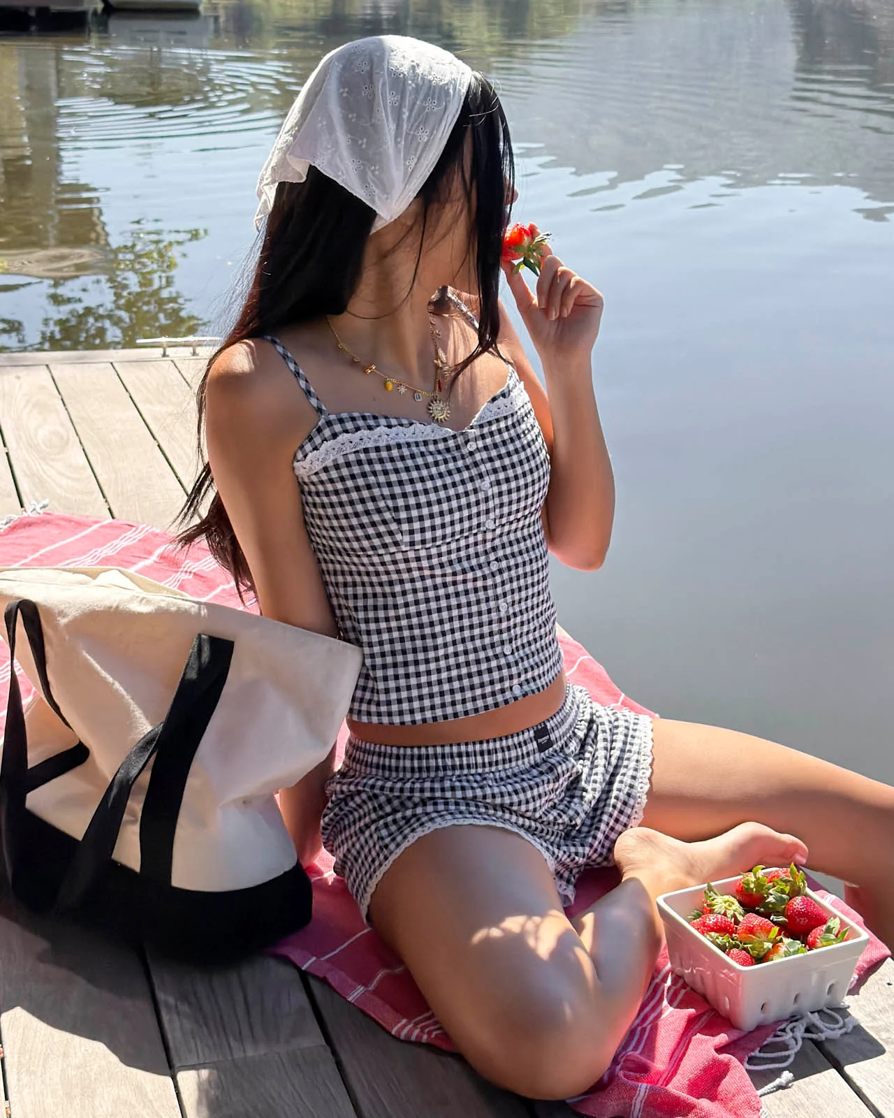 Gingham Bustier Cami