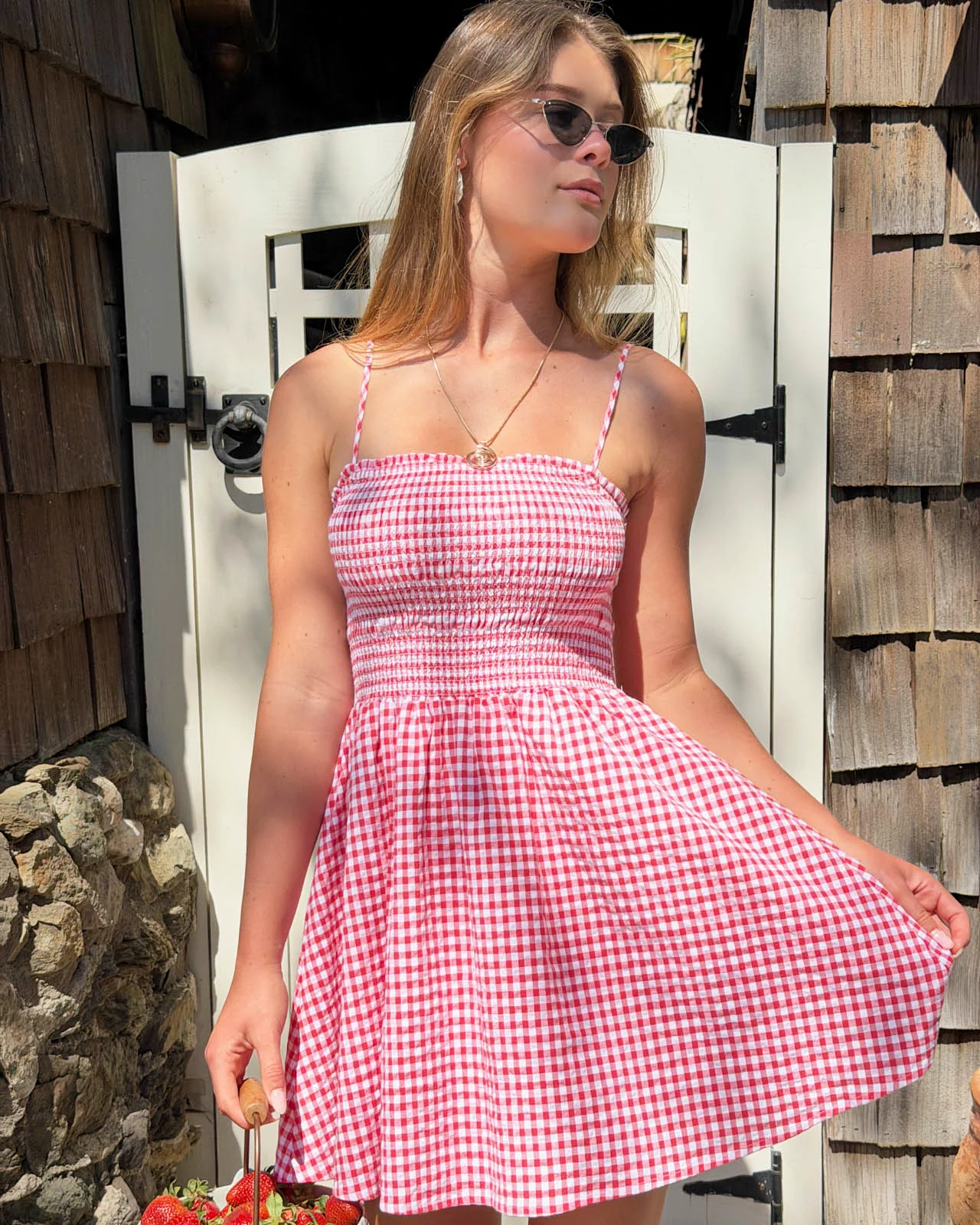 Gingham Fit & Flare Dress - Image 9