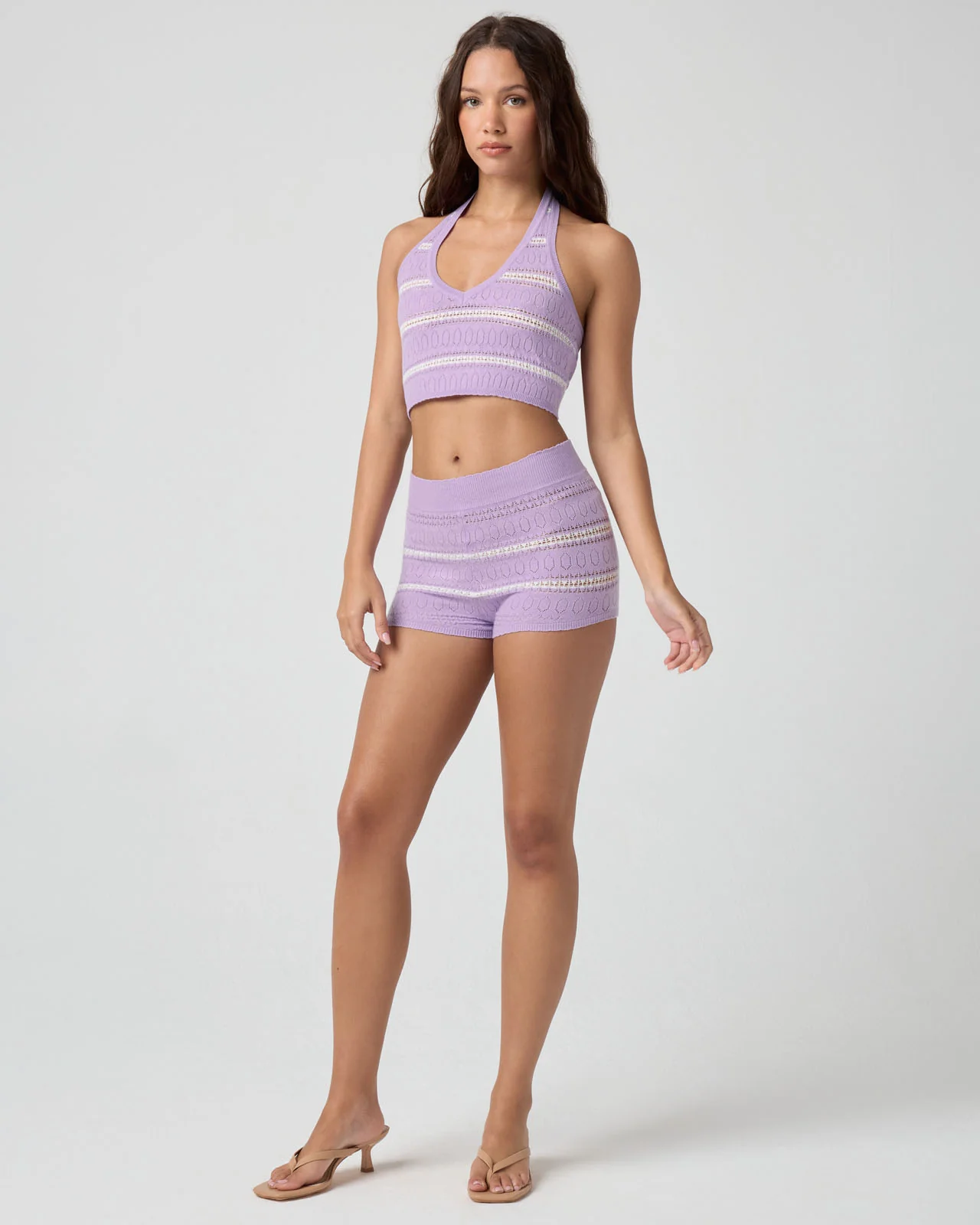 Pointelle Knit Stripe Short - Image 6