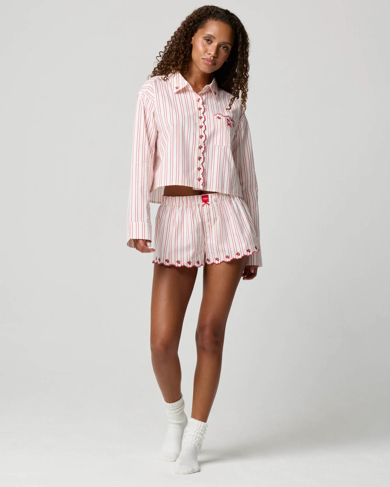 Poplin Scallop Sleep Short - Image 7