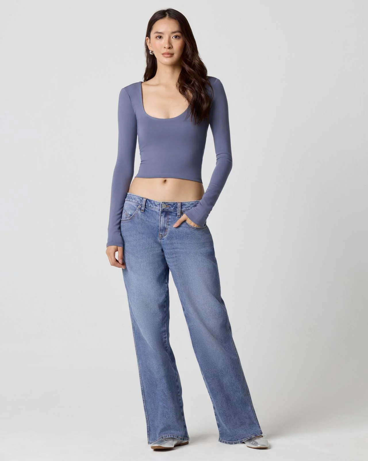 Power Mesh Plunge Long Sleeve - Image 11