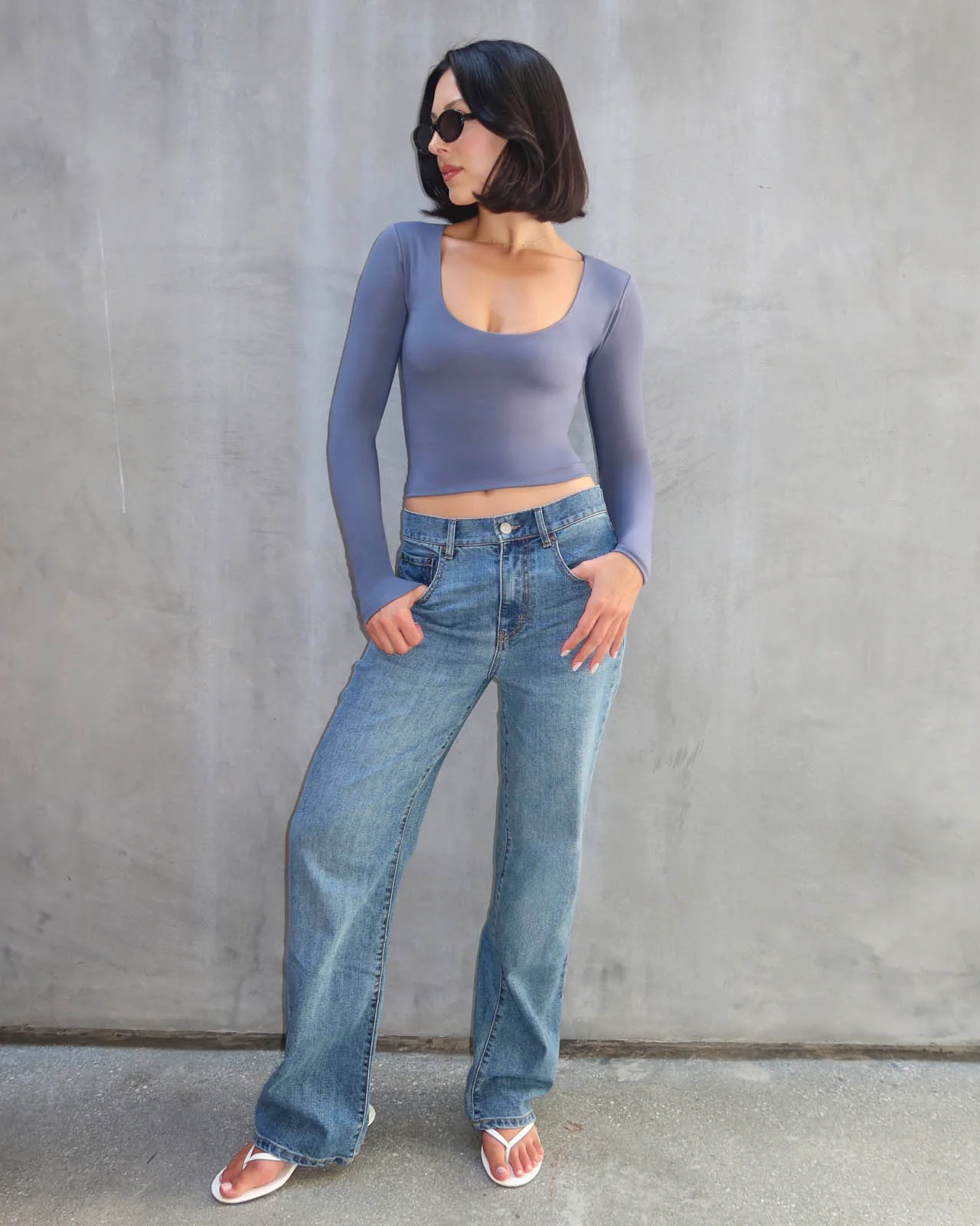 Power Mesh Plunge Long Sleeve - Image 6
