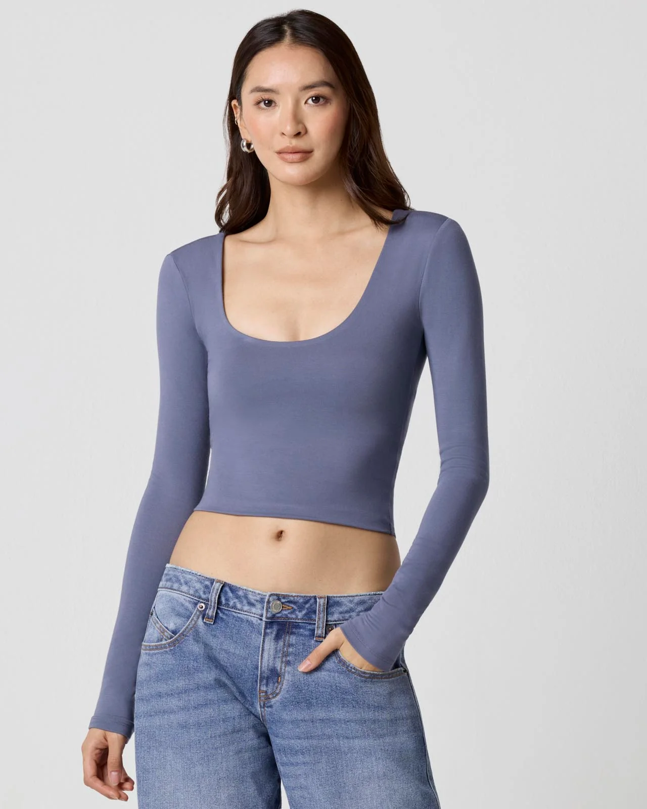 Power Mesh Plunge Long Sleeve - Image 8