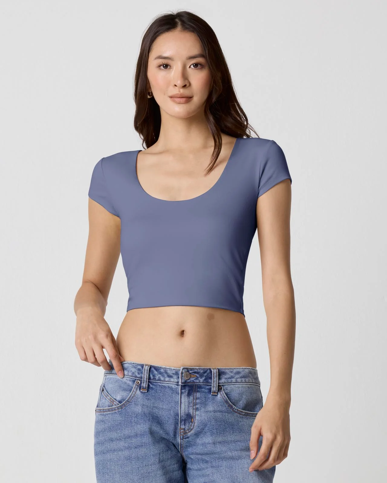 Power Mesh Plunge Tee - Image 11