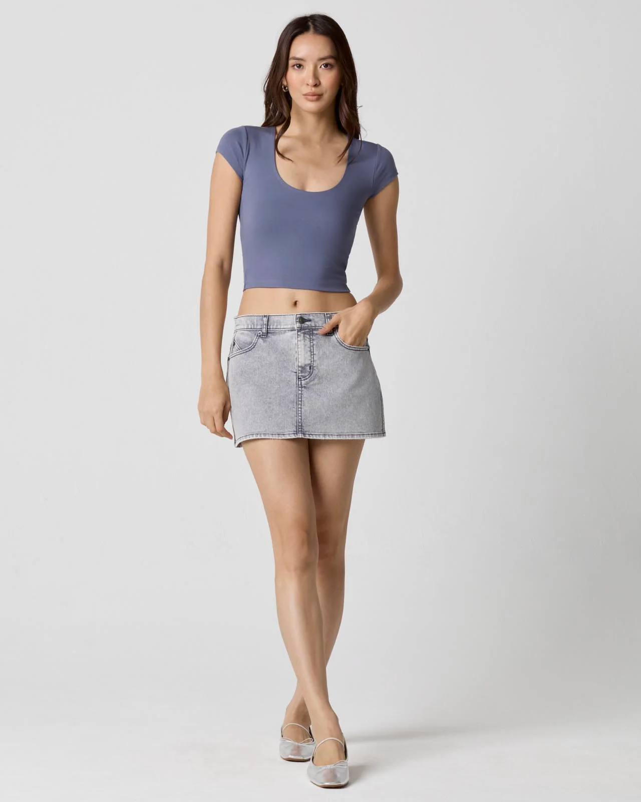 Power Mesh Plunge Tee - Image 15