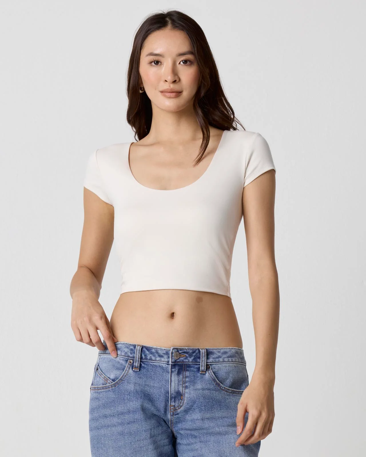 Power Mesh Plunge Tee - Image 16