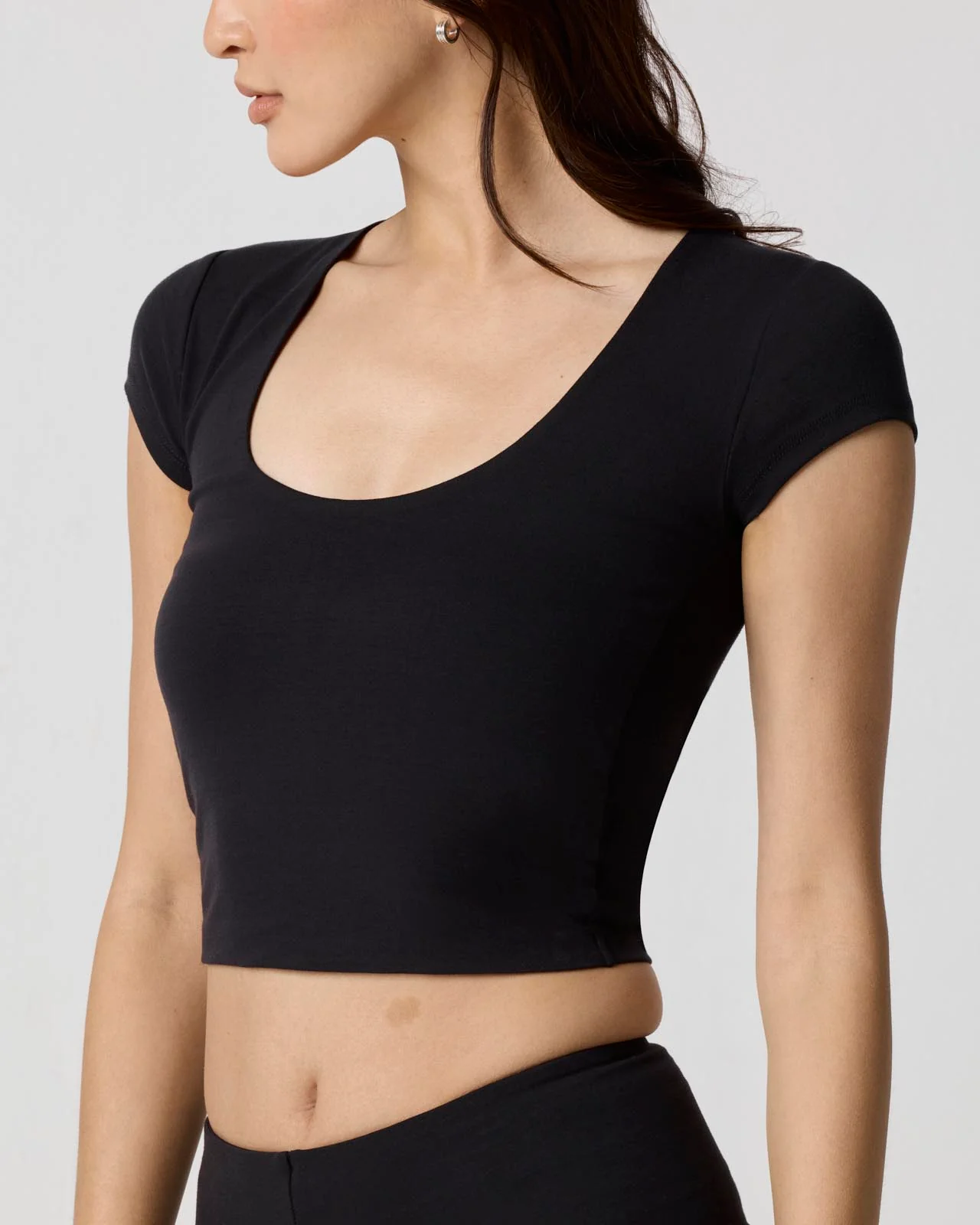 Power Mesh Plunge Tee - Image 4