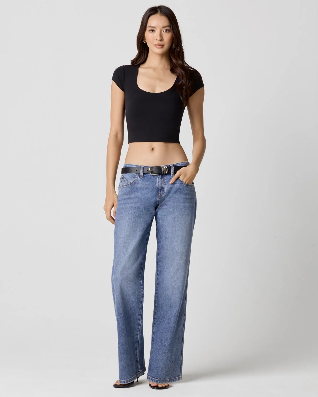 Power Mesh Plunge Tee - Image 5