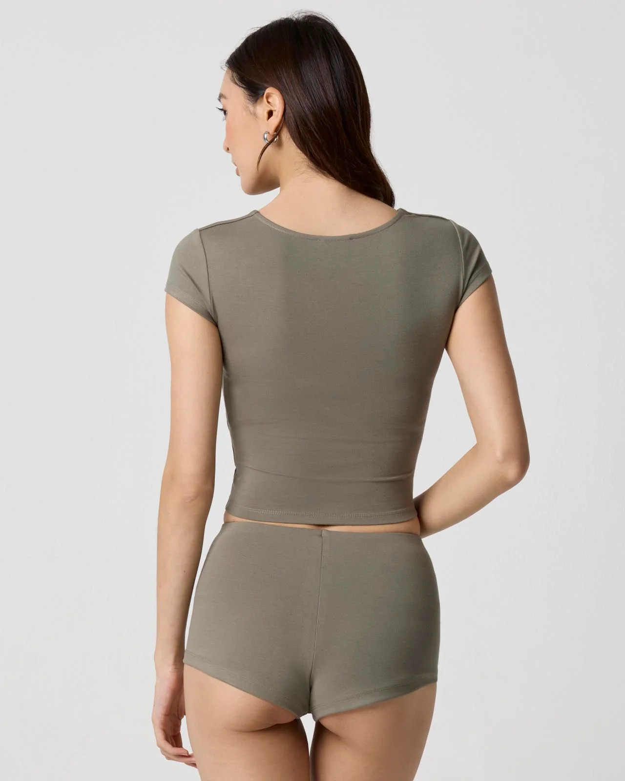 Power Mesh Plunge Tee - Image 8