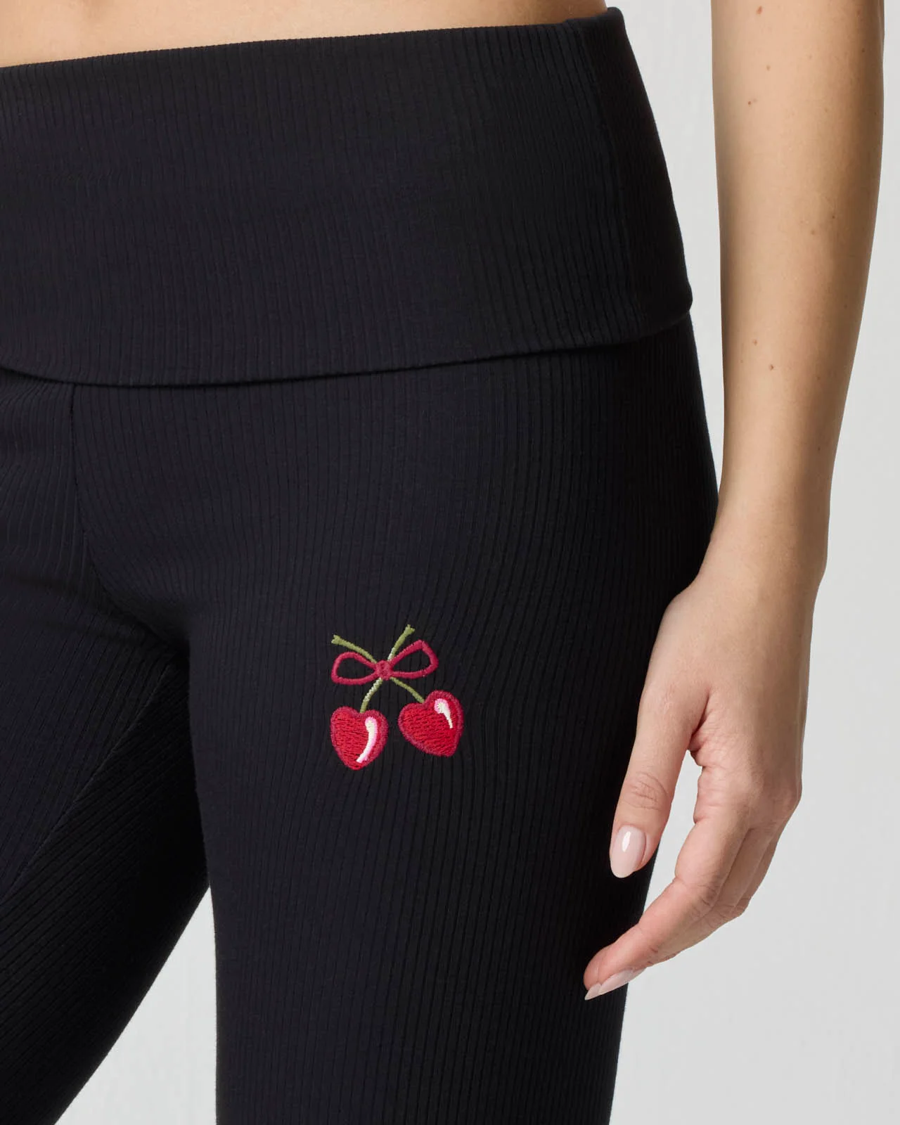 Rib Cherry Foldover Pant - Image 12
