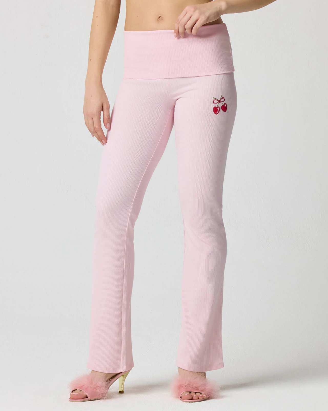 Rib Cherry Foldover Pant - Image 3