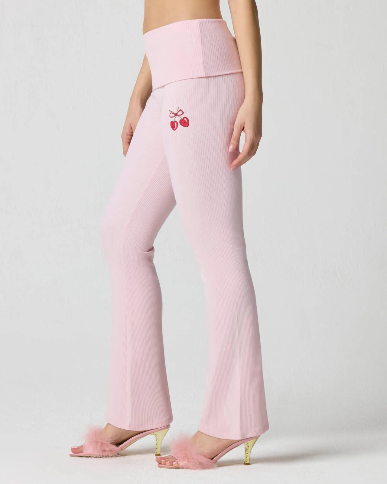 Rib Cherry Foldover Pant - Image 5
