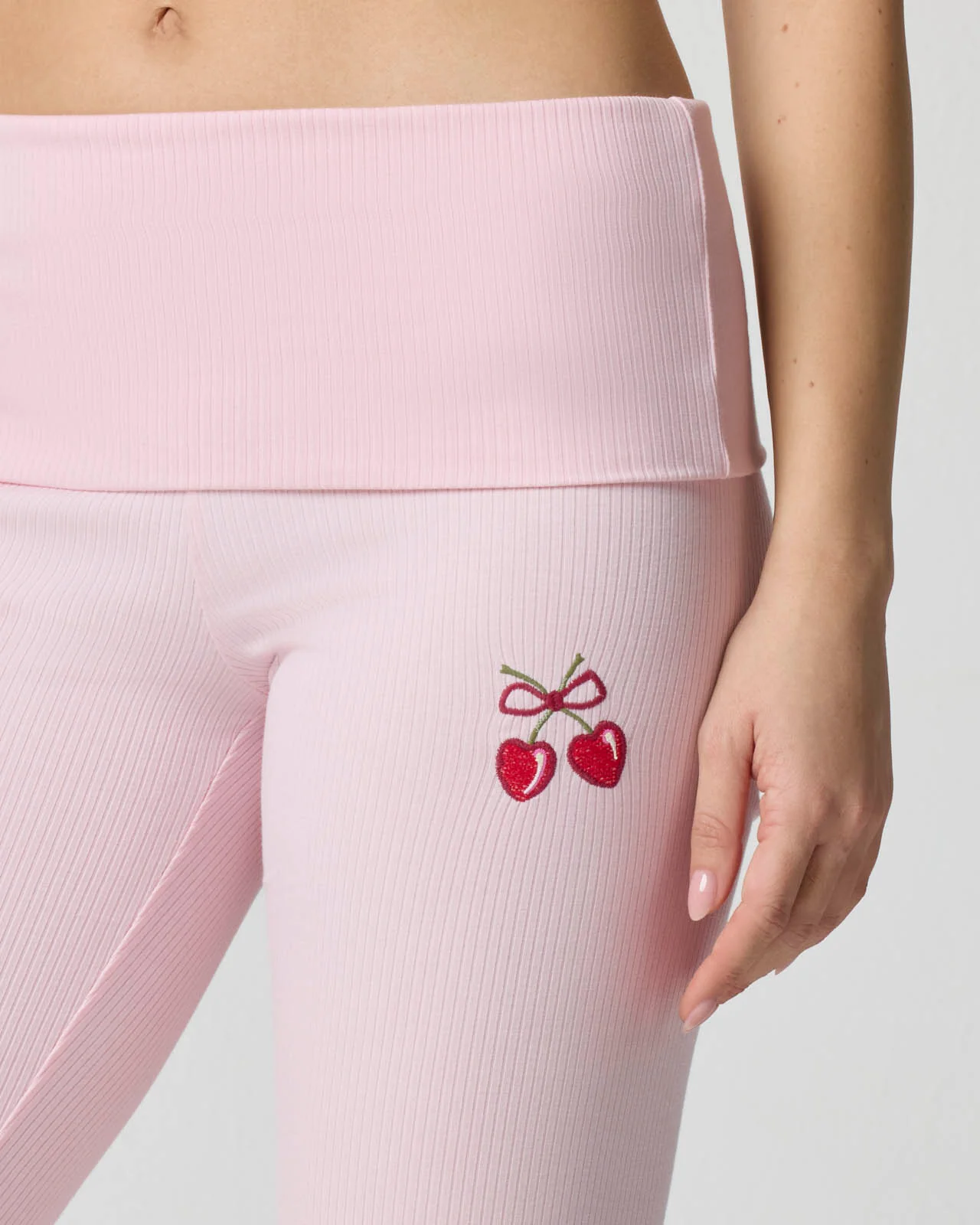 Rib Cherry Foldover Pant - Image 6