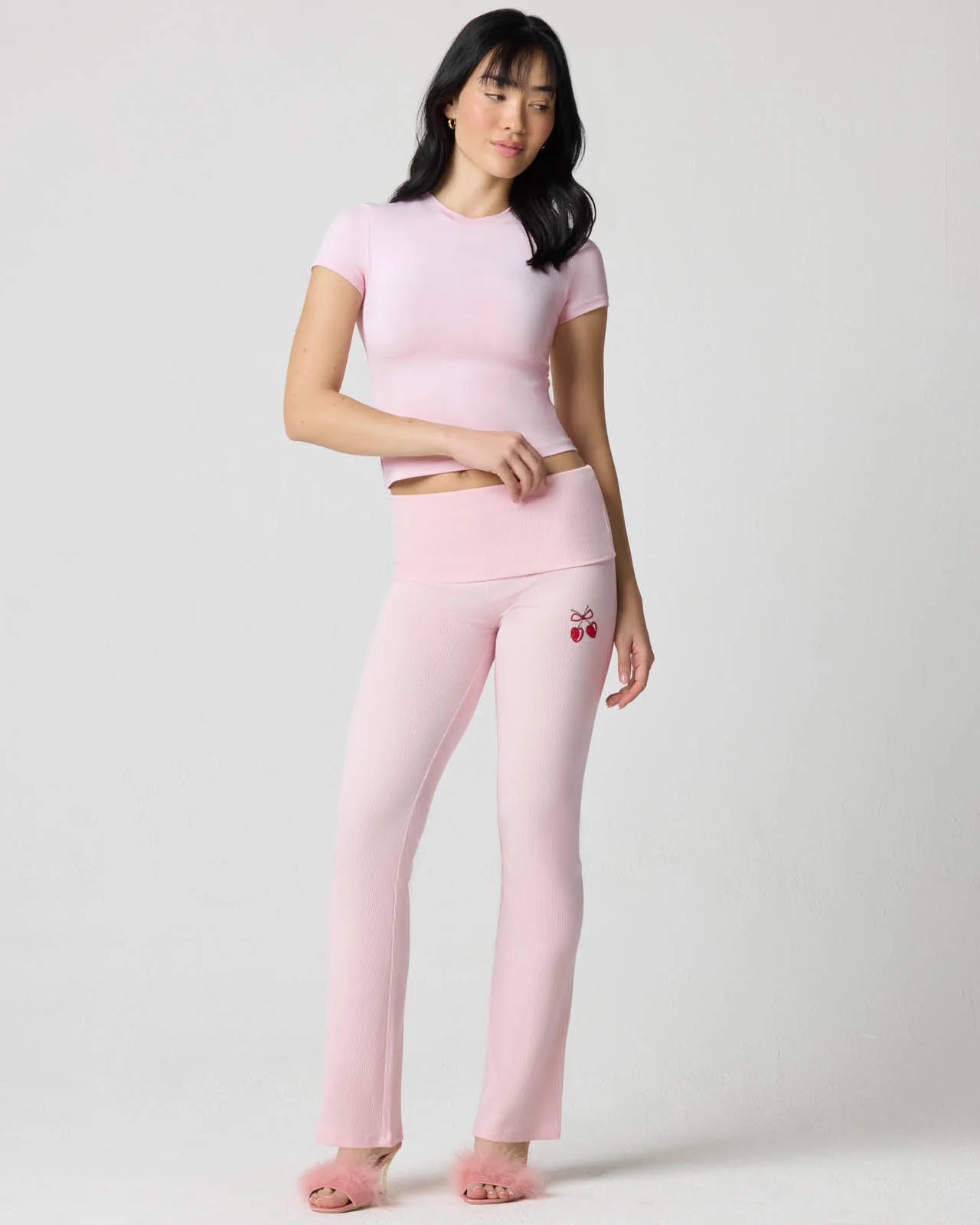 Rib Cherry Foldover Pant - Image 7