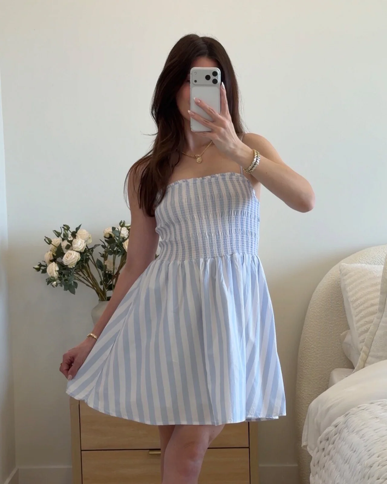 Smocked Mini Dress - Image 19