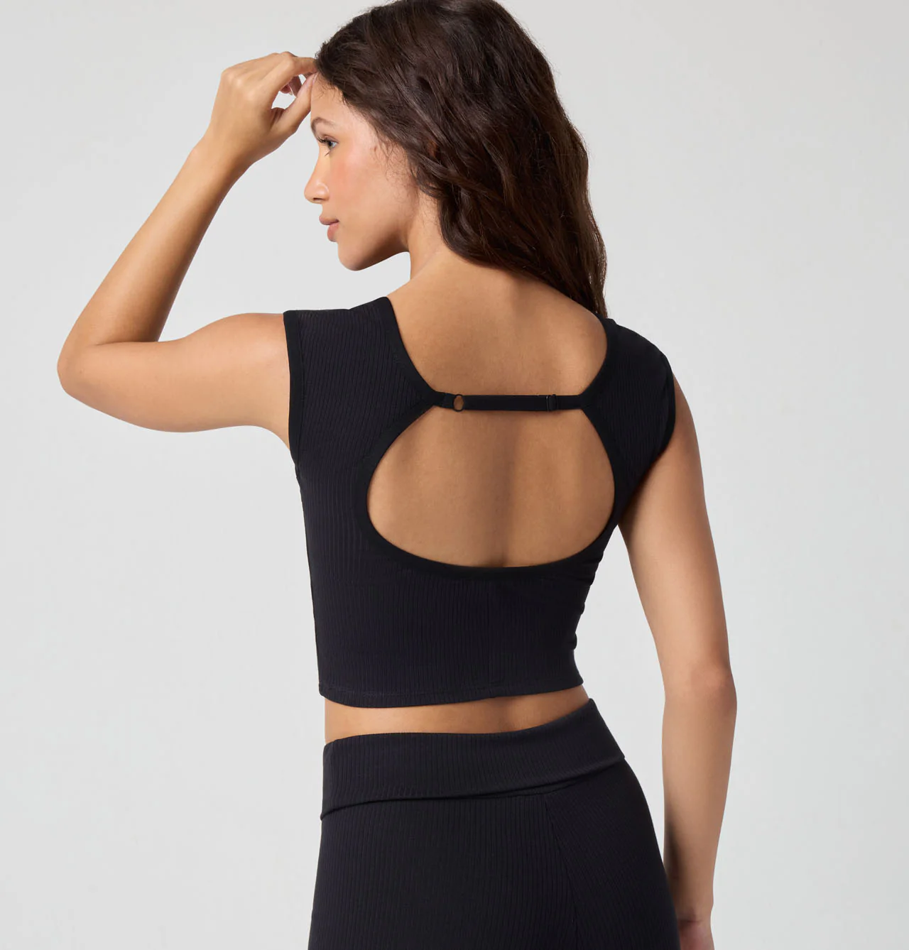 Softie Rib Open Back Cap Sleeve Top - Image 4