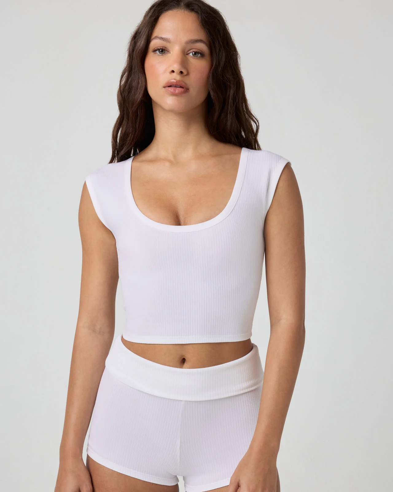 Softie Rib Open Back Cap Sleeve Top - Image 6
