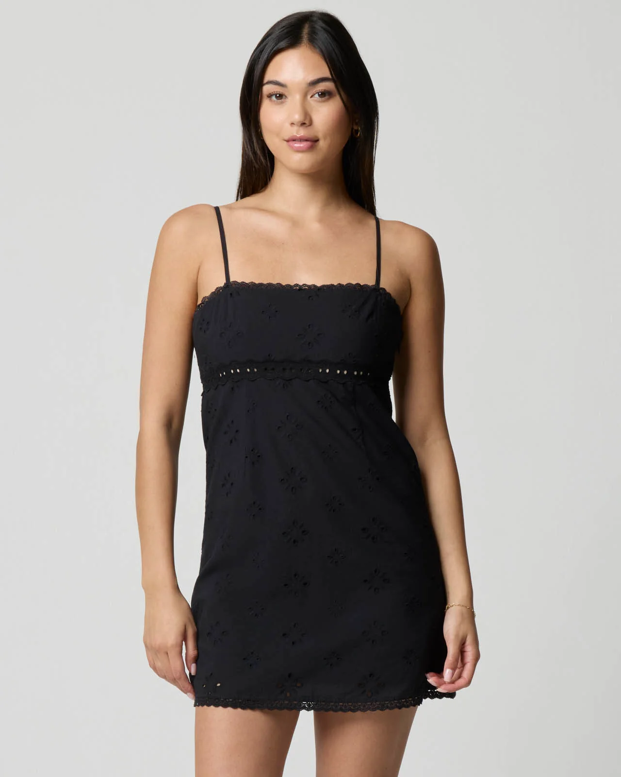 Square Neck Eyelet Mini Dress - Image 6