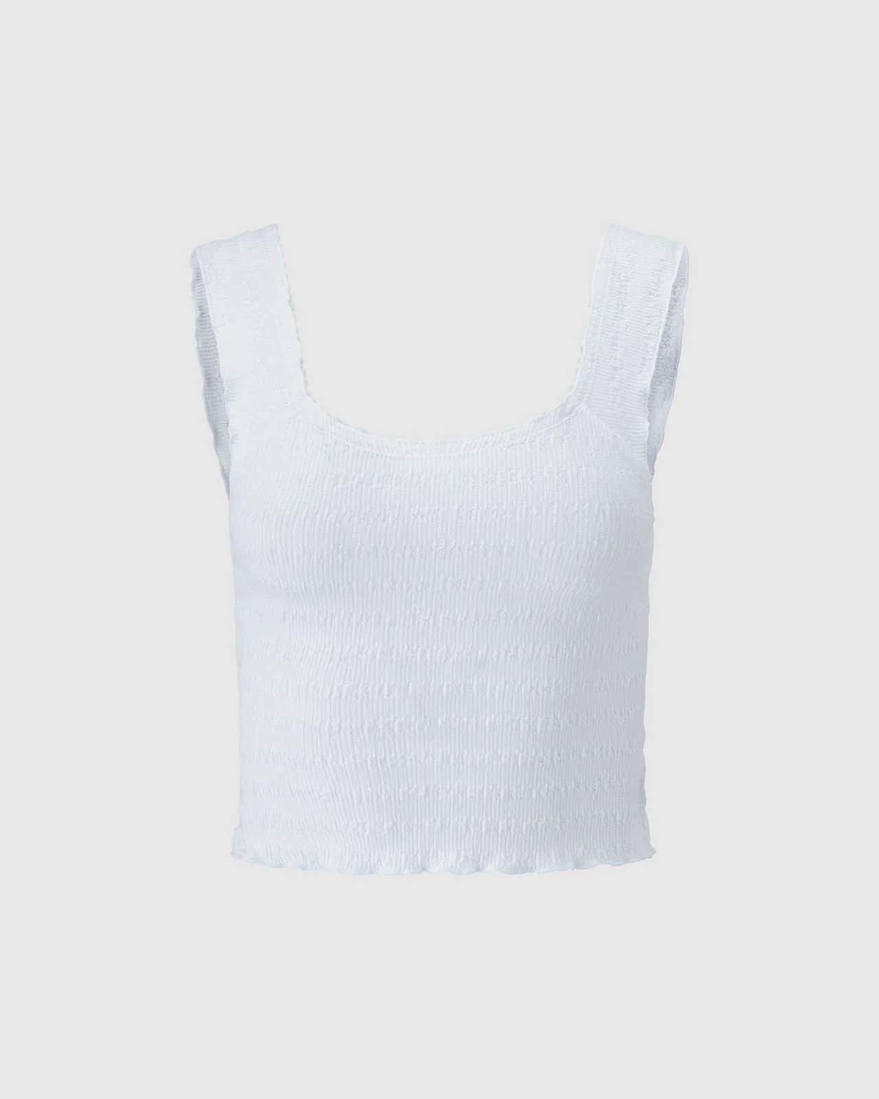 Stretch Seersucker Crop Top - Image 10