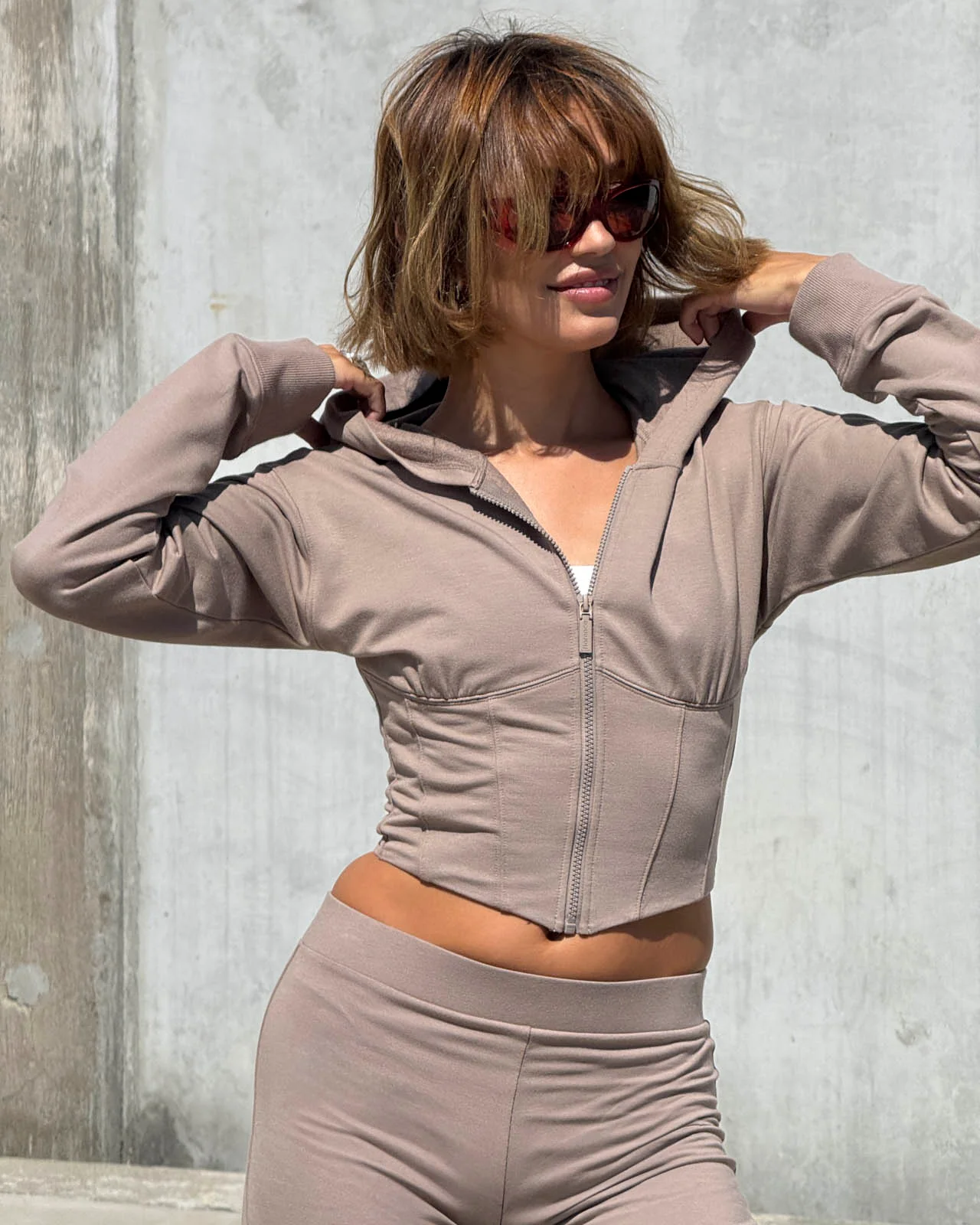 Sporty Terry Corset Hoodie - Image 13