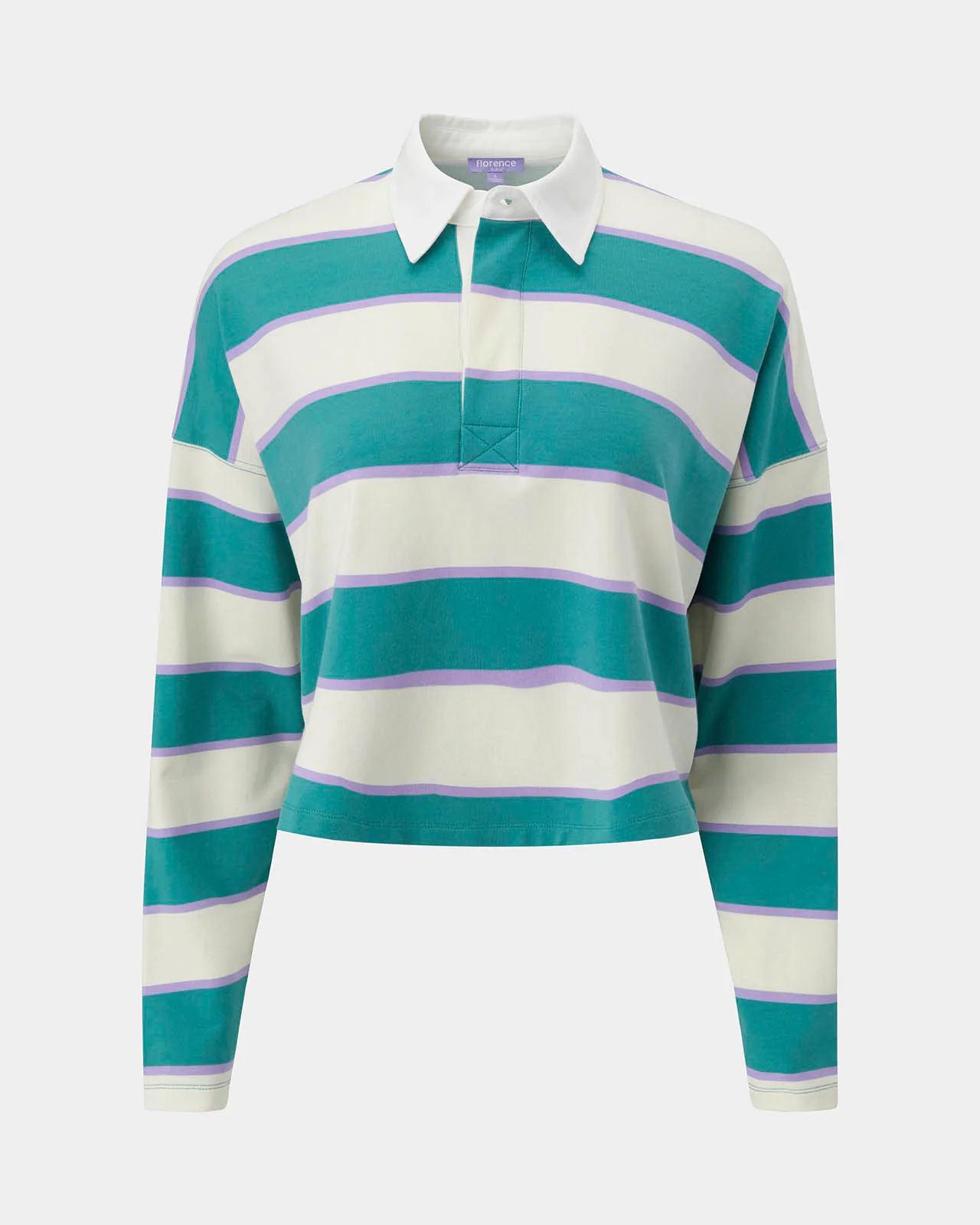 Sporty Terry Crop Rugby Shirt - Image 3