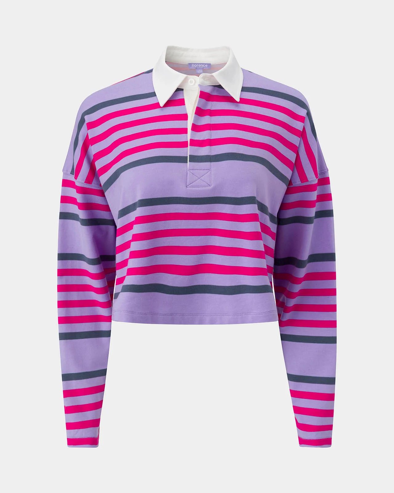 Sporty Terry Crop Rugby Shirt - Image 6