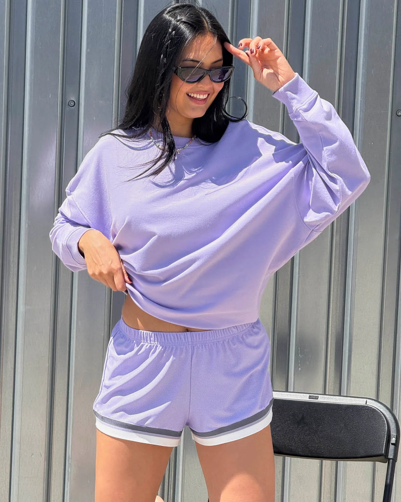 Sporty Terry Oversized Sweatshirt - Image 16