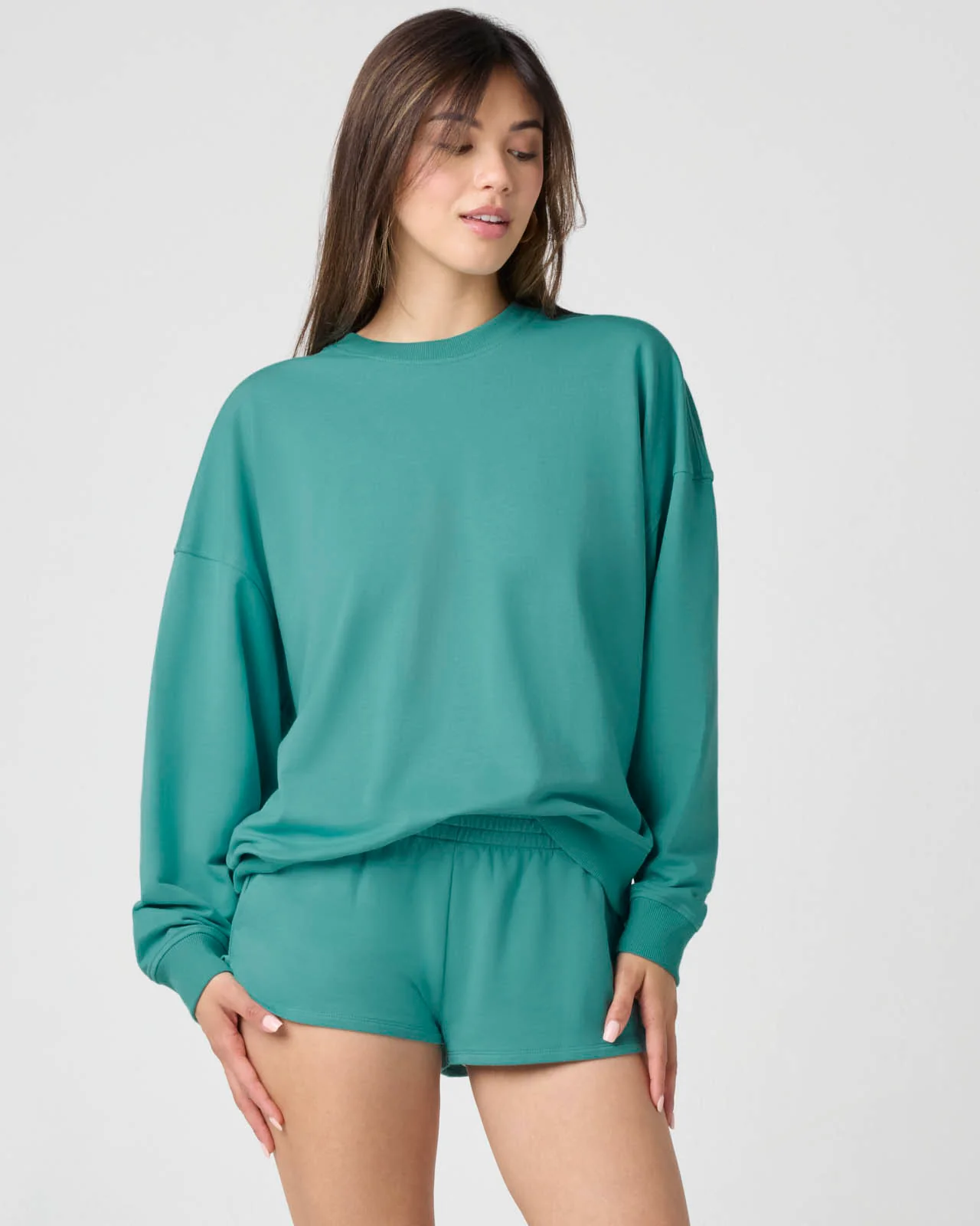 Sporty Terry Oversized Sweatshirt - Image 5