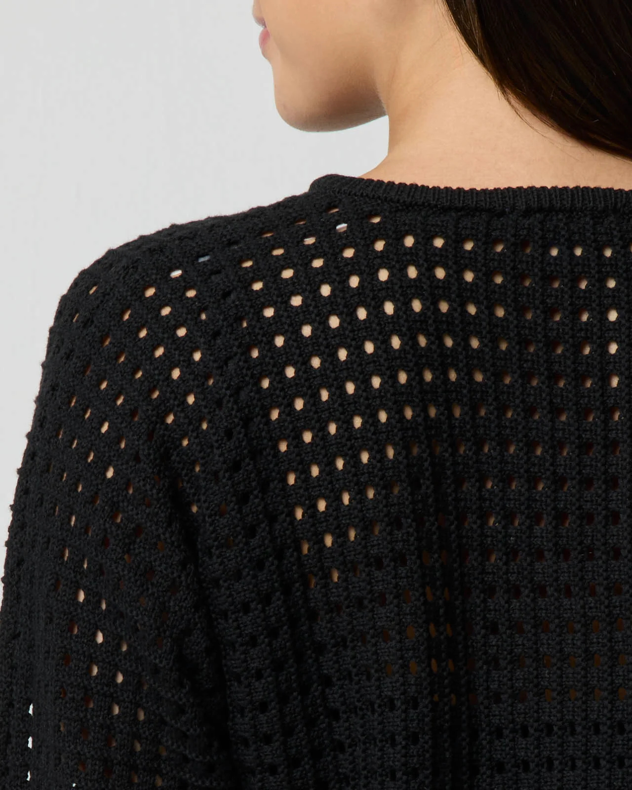 Tie Neck Open Knit Sweater - Image 5