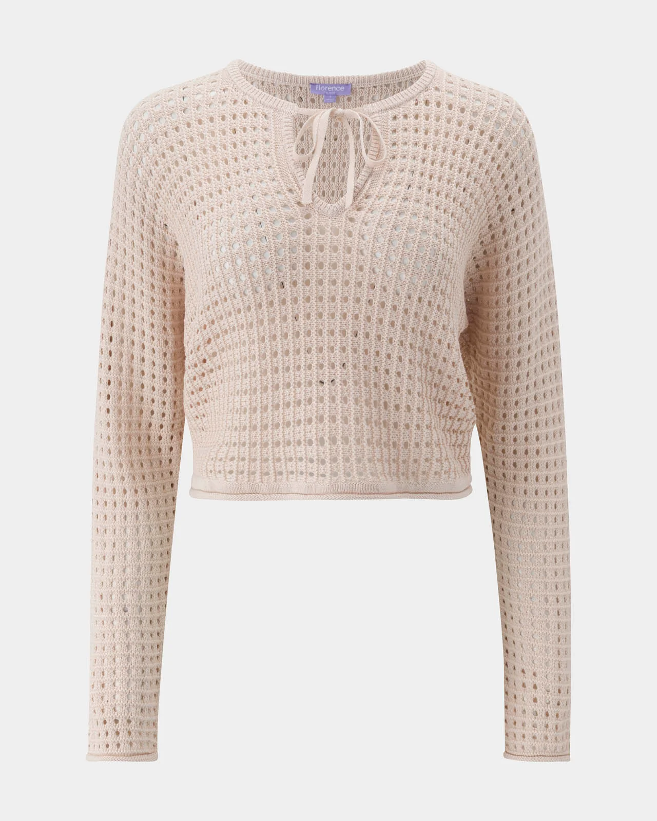 Tie Neck Open Knit Sweater - Image 9
