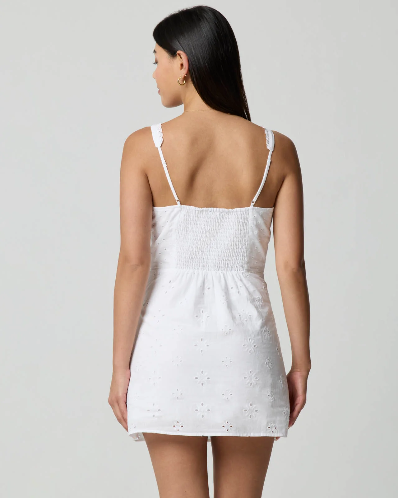 V-Neck Eyelet Mini Dress - Image 7