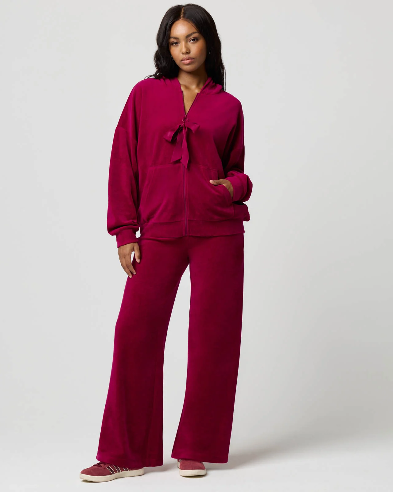 Velour Bow Hoodie - Image 10