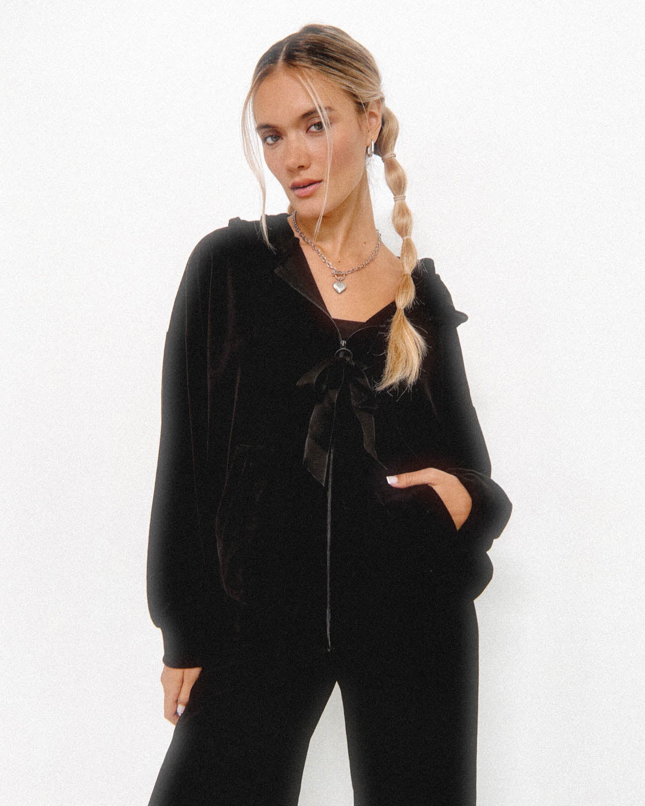 Velour Bow Hoodie - Image 15