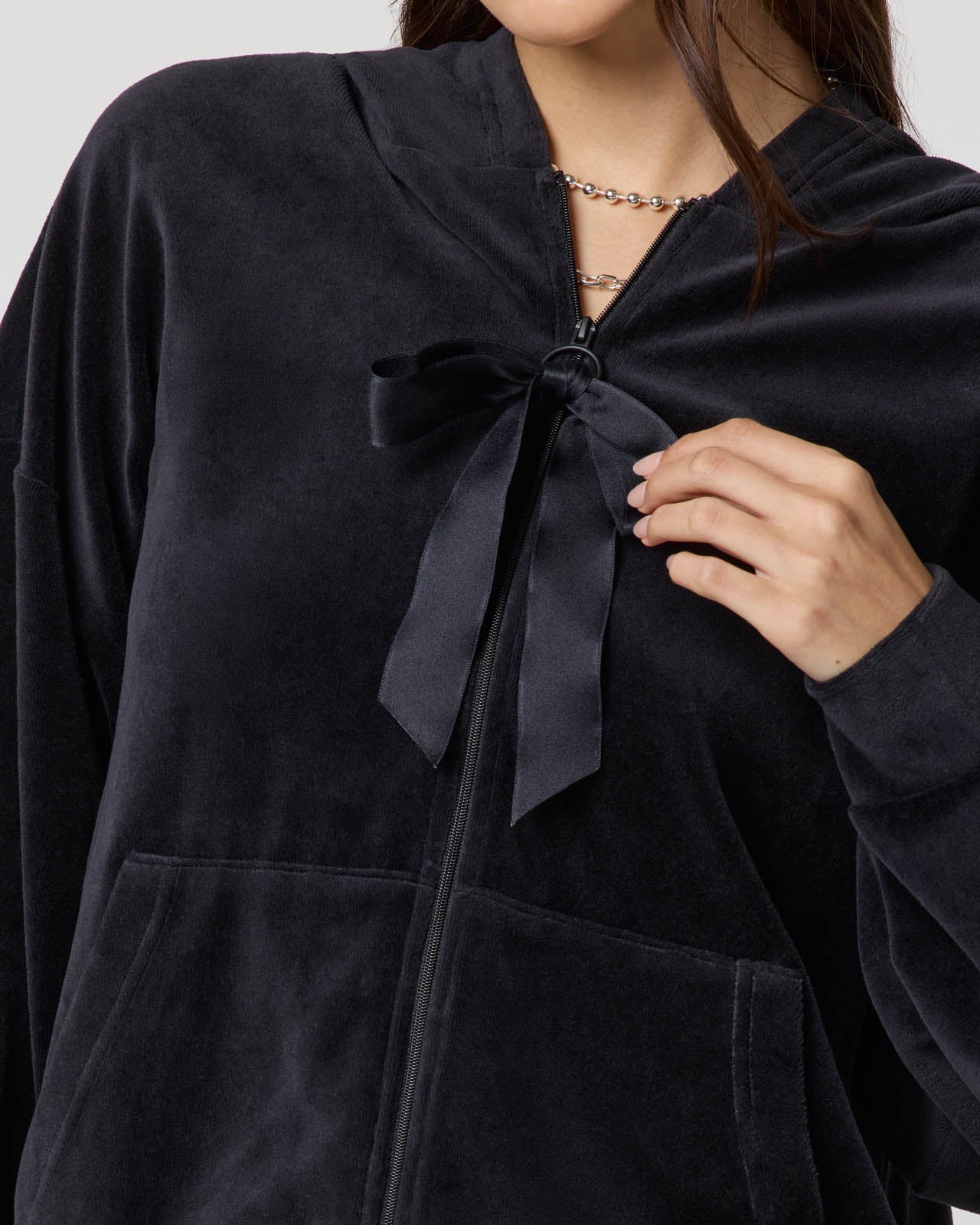 Velour Bow Hoodie - Image 18