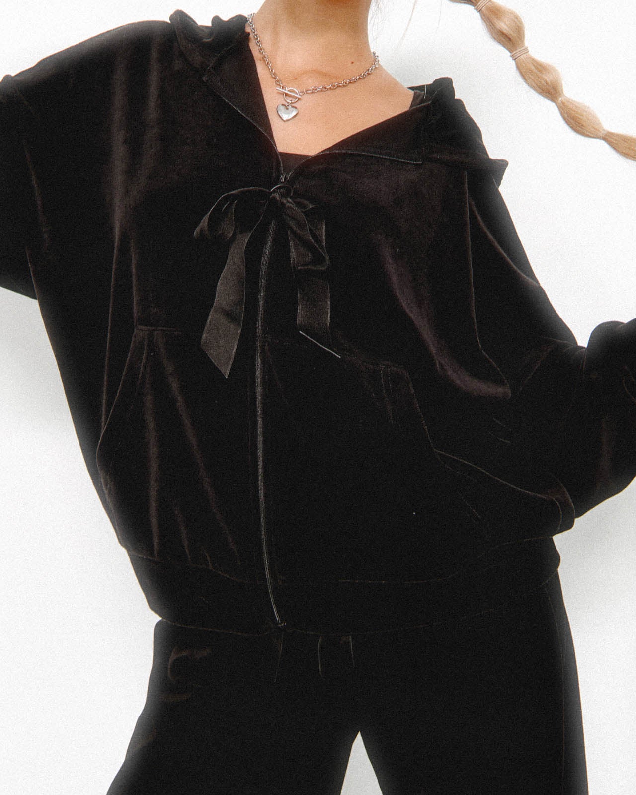 Velour Bow Hoodie - Image 23