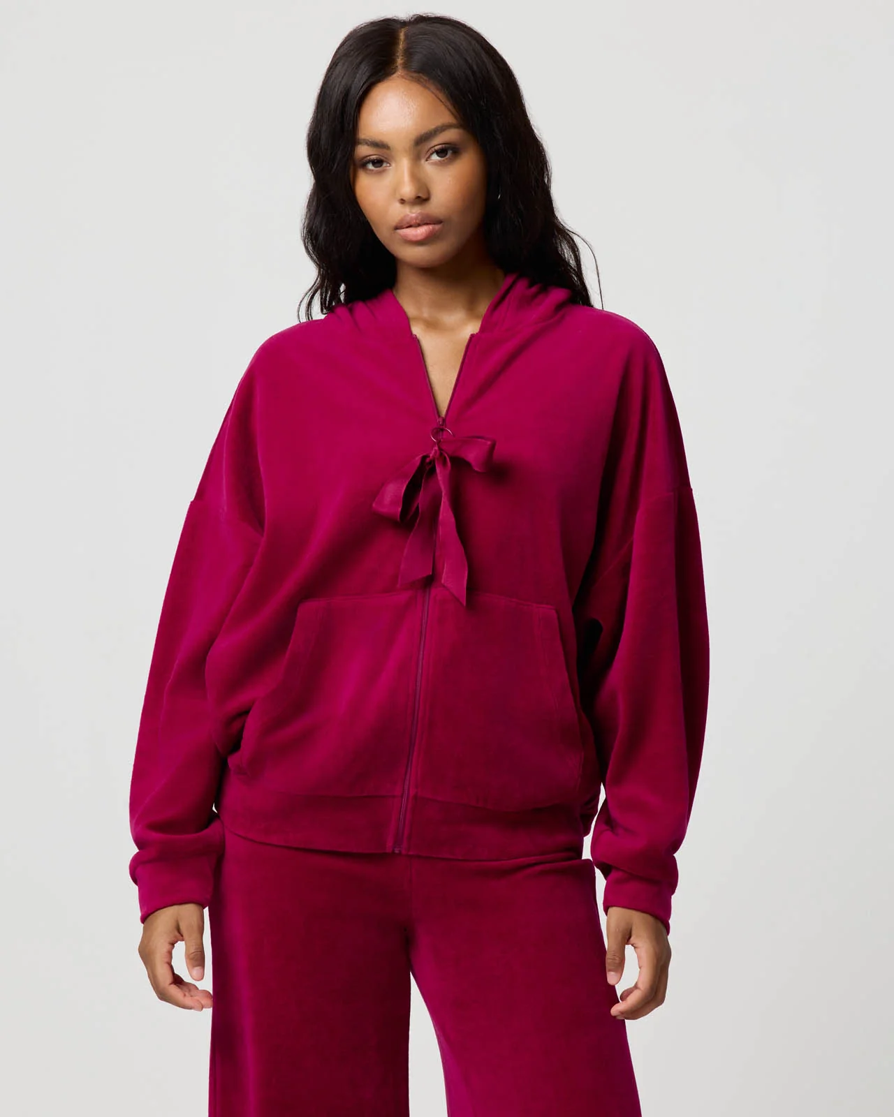 Velour Bow Hoodie - Image 3