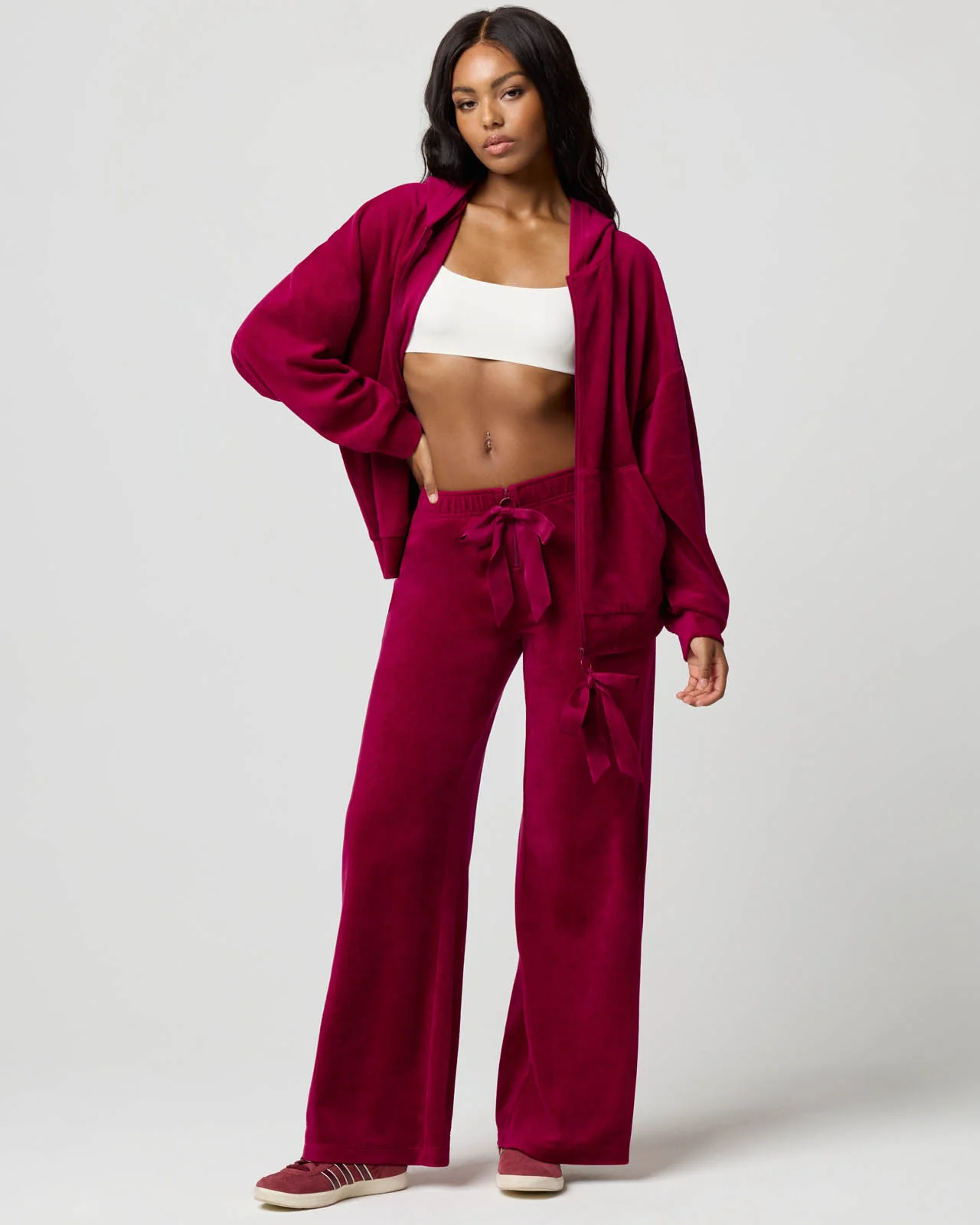 Velour Bow Hoodie - Image 8